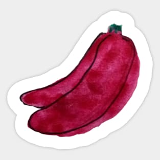 Pink banana watercolor design Sticker